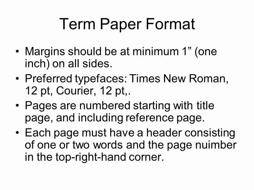 How Does a Term Paper Look Like?